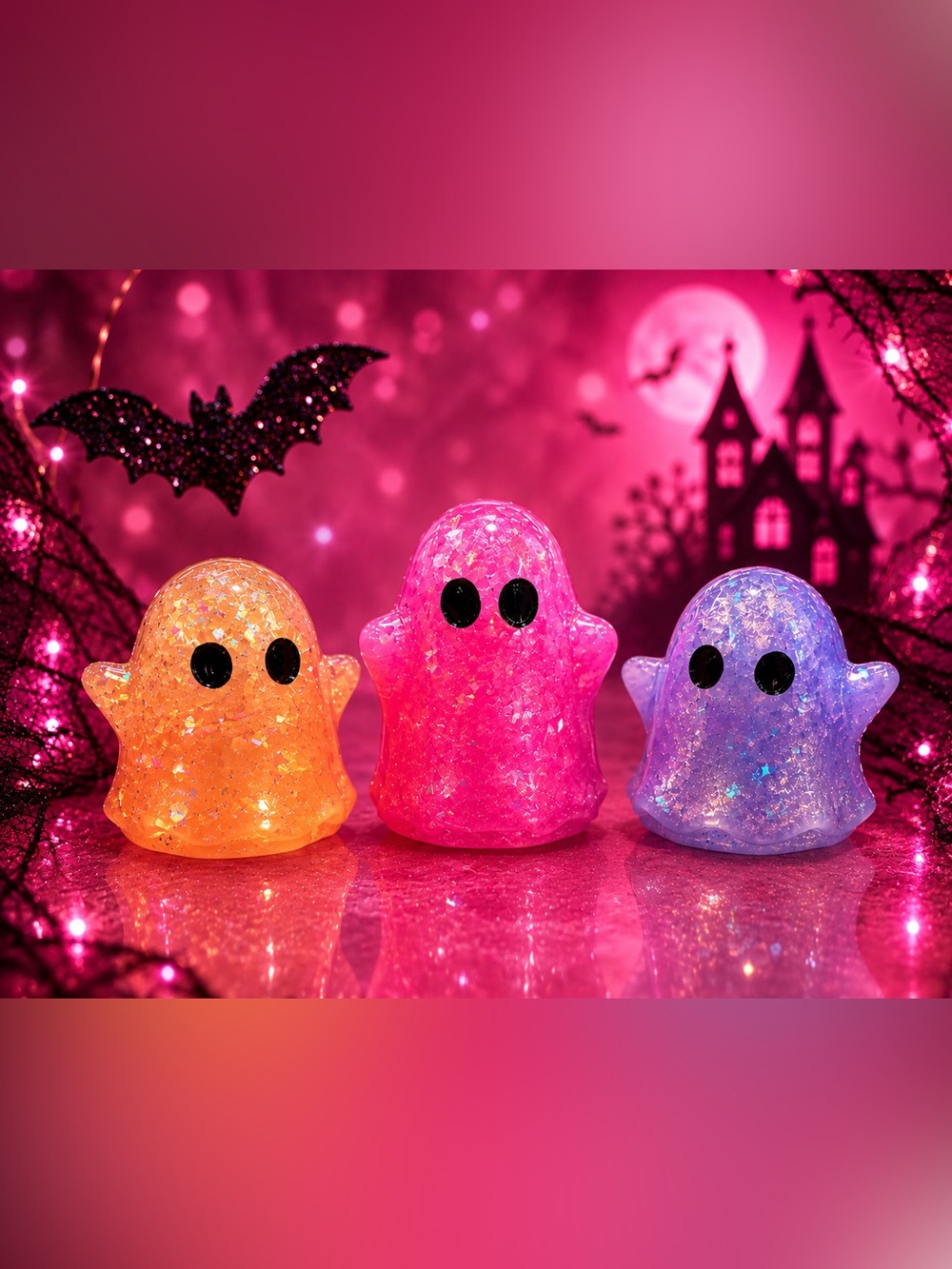 Hand Crafted Glow in the dark epoxy resin Ghost